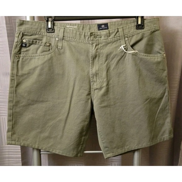 NEW! Adriano Goldschmied AG The Graduate Tailored Short 8" Green Men's 36 NWT - Picture 1 of 15